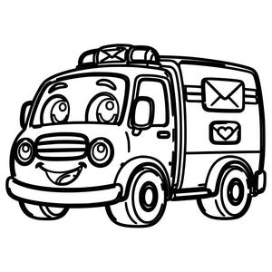 Cute Mail Truck SVG DXF File | Laser Engraving File | Laser Cut File | CNC File | Vector File | Postal Truck | Instant Download