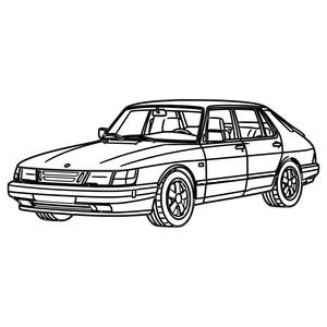 Classic 1980s European Hatchback Sports Car SVG DXF | Laser Cut File | CNC Vector | Laser Engraving File | Glowforge Cricut