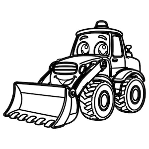 Cute Wheel Loader SVG DXF File | Laser Engraving File | Laser Cut File | CNC File | Vector File | Wheel Loader | Instant Download