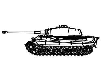 Tiger II Tank SVG/DXF File | Laser Engraving File | CNC File | Laser Cut File | Military Vehicle Vector File | Instant Download