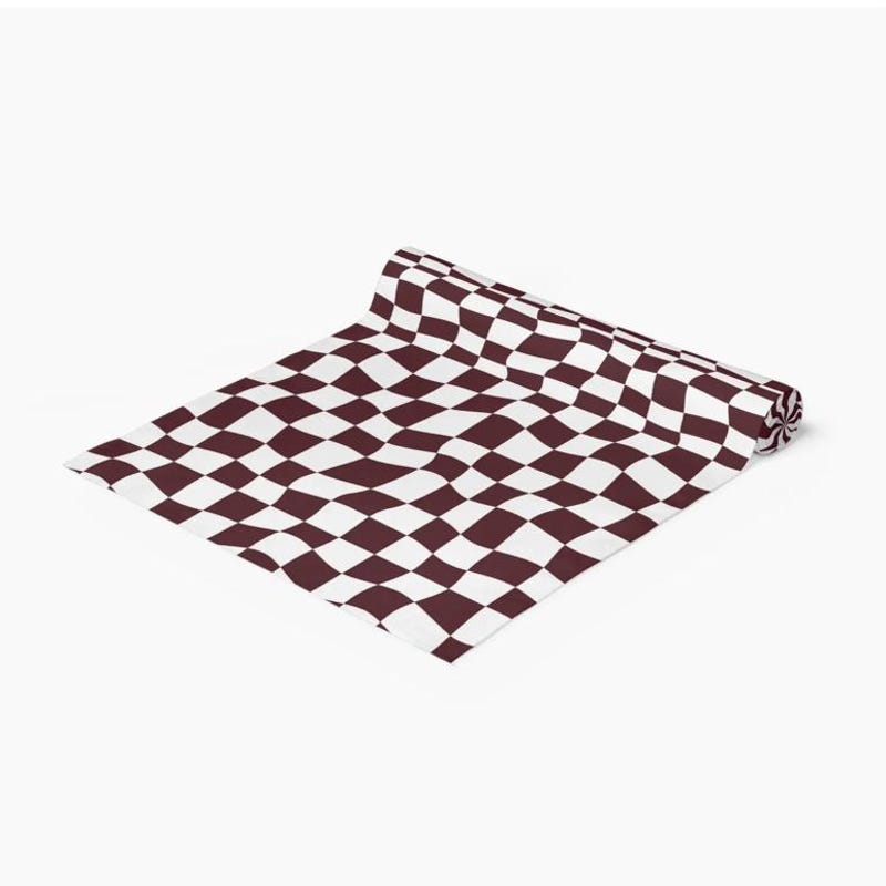 Maroon Checkered Runner - Etsy