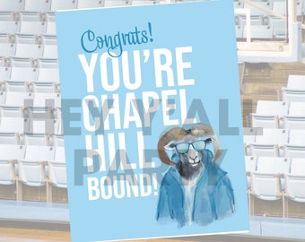 College Acceptance, Congrats, North Carolina Greeting Card