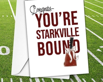 Congrats You're Starkville Bound, Maroon Cowbell Greeting Card