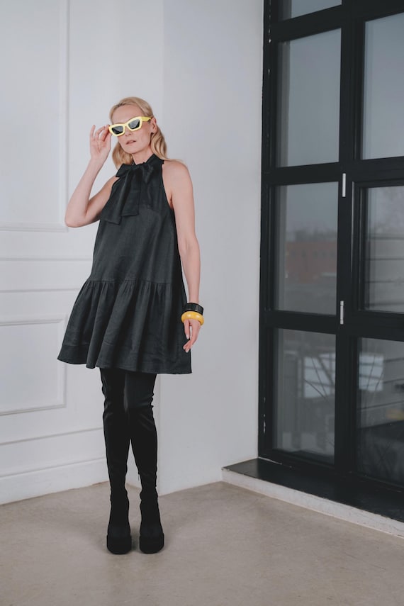 little black dress with sheer top OQQ Summer Wedding Guest Mini Dresses for Women Black Strapless Sequined Homecoming up back detail ensures Photo_Props_Dress Color:GREY