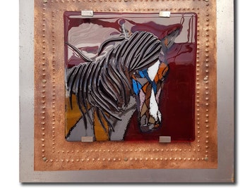 Calm Spirit - Mosaic Horse Fused Glass Wall Art