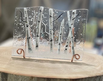 Aspen Fused Glass Keepsake_Clear Winter