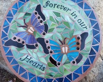 Baby Feet Double Butterfly  Memorial Stepping Stone
