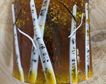 Aspen Fused Glass Night Light/Amber