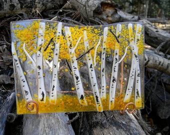 Aspen Fused Glass Keepsake_Clear Fall