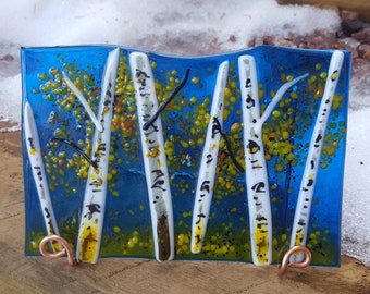 Aspen Fused Glass Keepsake_Blue Fall