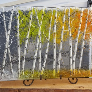 Aspen Fused Glass Panel - 3 Season/Stone Base