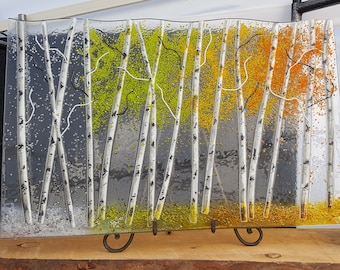 Aspen Fused Glass Panel - 3 Season/Stone Base