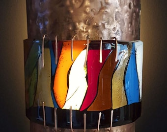 Mosaic Fused Glass Sconce "Sunset Glow"