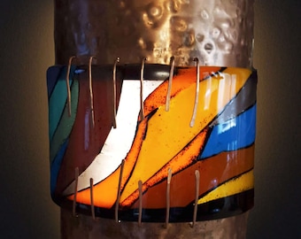 Mosaic Fused Glass Sconce "Sunset Glow"