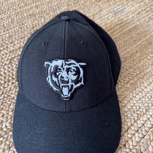 Used Chicago Bears &#39;47 MVP Bear Head Black Adjustable Hat - Black Bears Cap