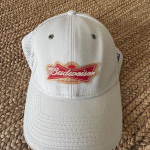 Vintage Budweiser King of Beer Hat by The Game White One Size Fits Most - Used Hat Flex Fit OSFM/Used