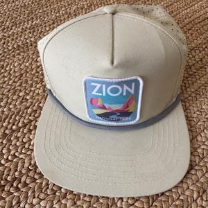 New Zion National Park Hat -  Tan Cap - Snapback Closure