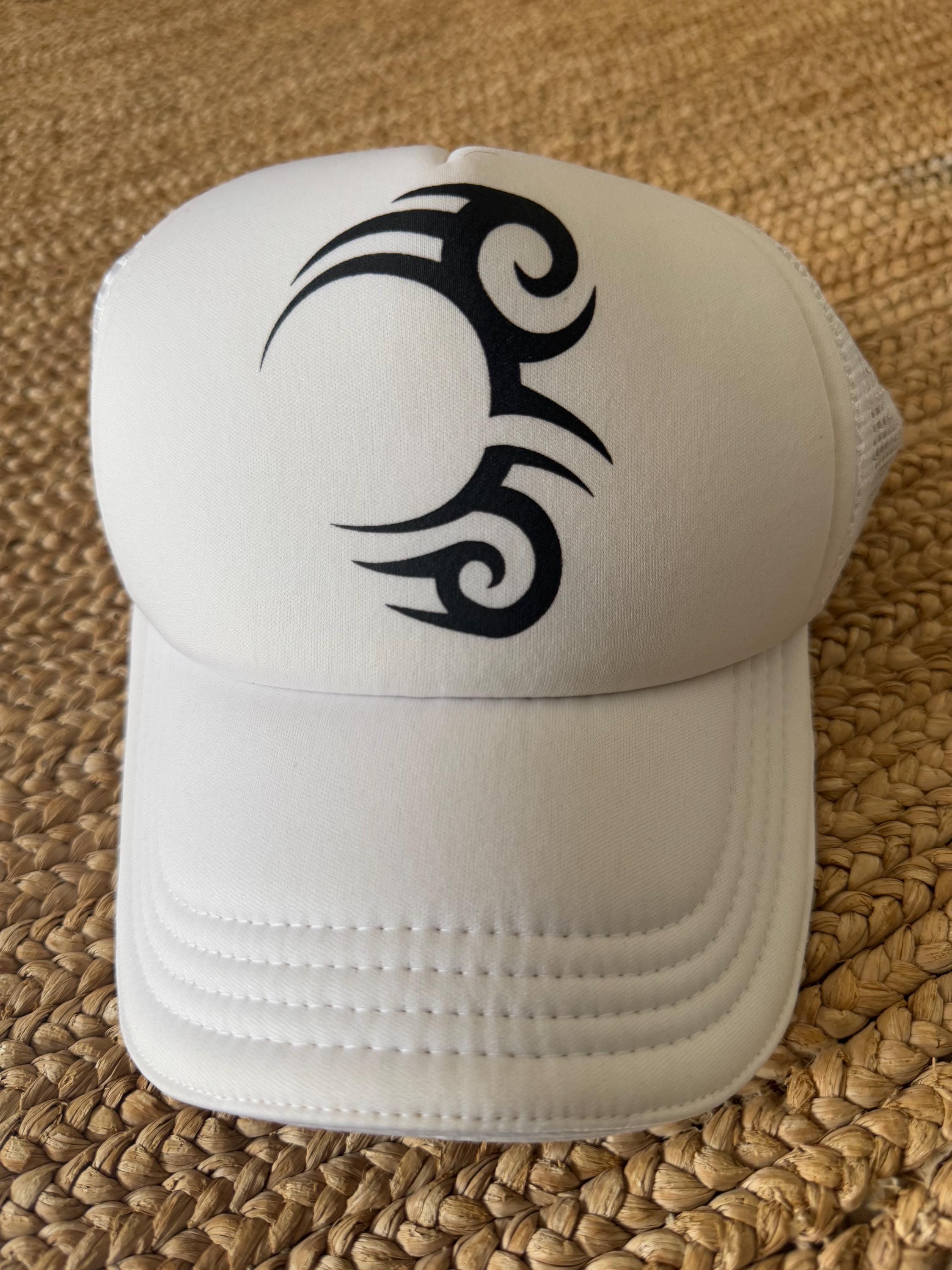 Casquette de base-ball reglable rayée écru et bleu marine Ercolano Navy