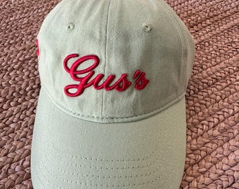 New Gus&#39;s Cap - Buckle Closure Hat - Green Hat with Lobster - Gus&#39;s Restaurant Established 1931