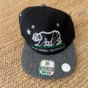 New Headlines Cali With Tags  California Republic Black Cap - Snapback Hat