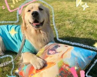 Aangepast huisdierkussen – Gepersonaliseerd hondenportretkussen, handgemaakte huisdecoratie, huisdier gedenkteken, cadeau hond moeder