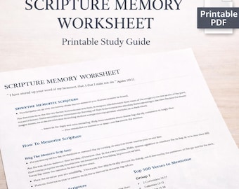 Wydrukowany arkusz ćwiczeń do zapamiętania fragmentów Pisma Świętego – 50 najważniejszych wersetów – do pobrania natychmiast