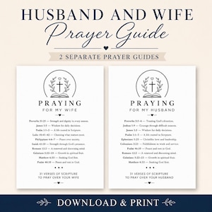 Guías de oración cristianas para el matrimonio / Guía para fortalecer el matrimonio basada en las Escrituras (Descarga instantánea)