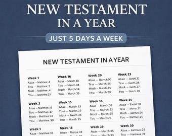 Plan czytania Nowego Testamentu – Studium Biblii, 52-tygodniowy przewodnik (PDF)