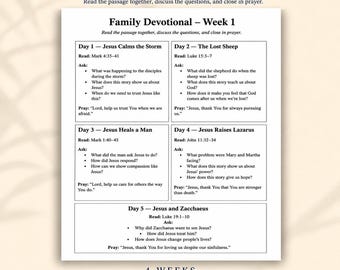 Guia Devocional Familiar | Devocionais de Estudo Bíblico de 4 Semanas (Download em PDF)