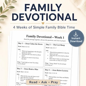 Family Devotional Guide | 4-Week Bible Study Devotions (PDF Download)