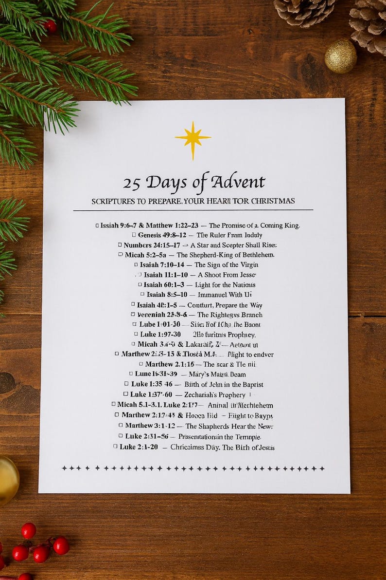 Printable Advent Reading Plan - Etsy