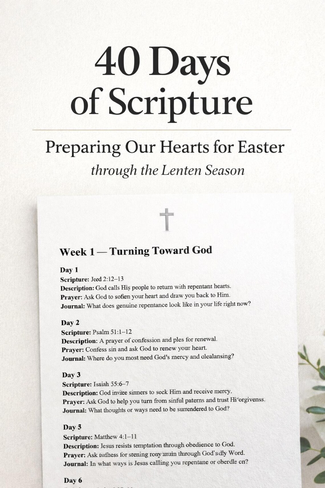 Lent Bible Reading Plan | Easter Devotional | Prayer & Journaling ...