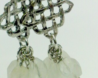 Rainbow Moonstone Cluster Earrings