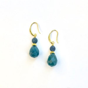 Nene Blue Dyed Jade Stack Earrings image 1