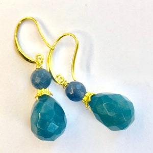 Nene Blue Dyed Jade Stack Earrings image 3