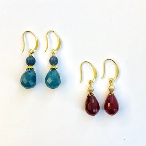 Nene Blue Dyed Jade Stack Earrings image 8