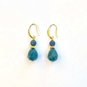 Nene Blue Dyed Jade Stack Earrings image 2