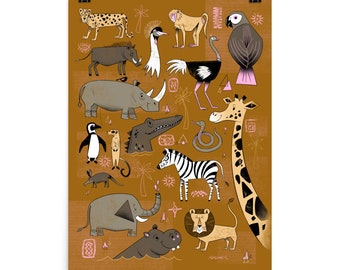 African Animals Poster