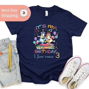 Custom Bluey Birthday Girl Shirt | Personalized Birthday Boy Shirt | Birthday Bluey Shirt | Birthday Party Shirt | Family Matching Shirt