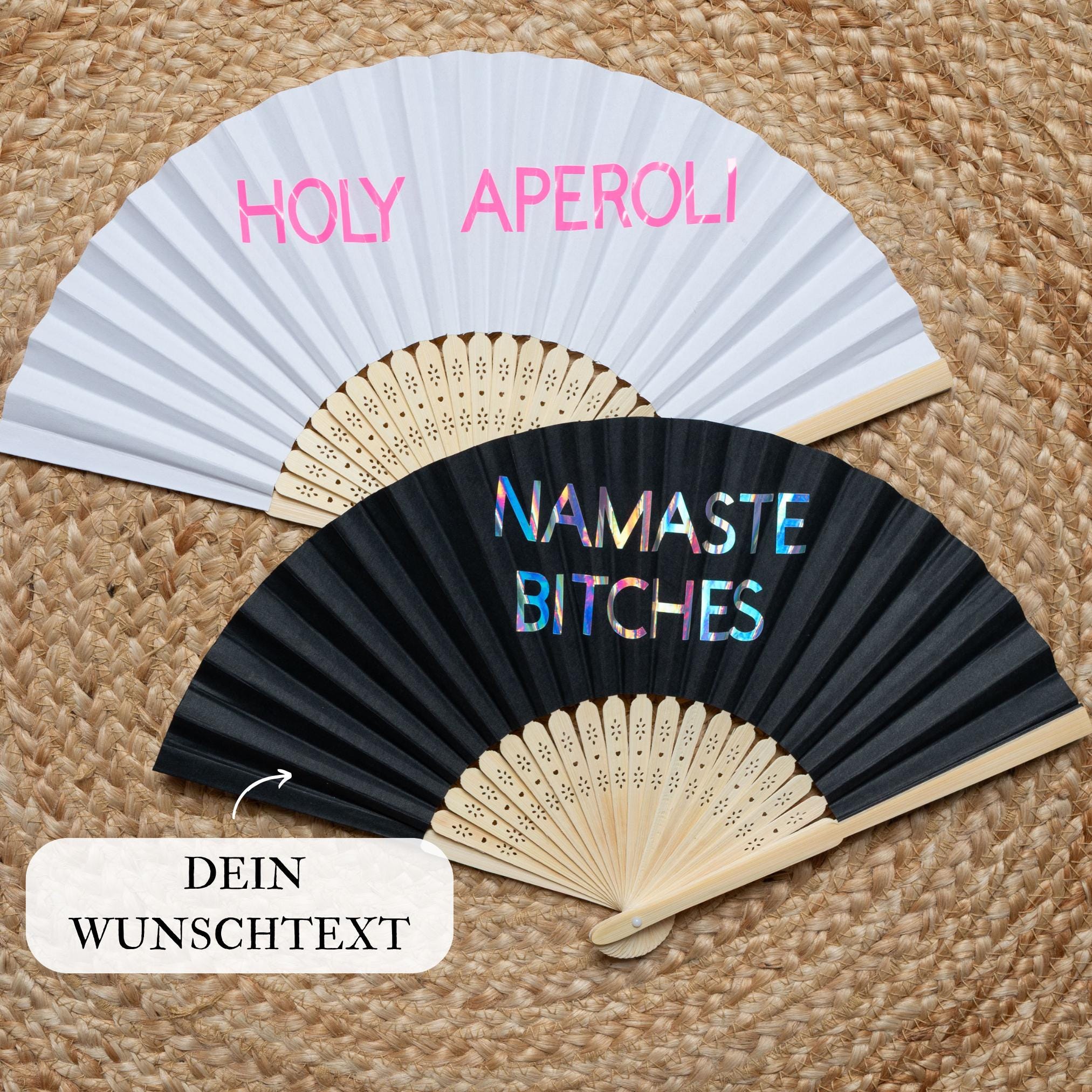 Handfächer Aus Sandelholz – Geschnitzt, 23 Cm Rippenlänge, 40 Cm Amplitude, Mit Quaste, Für Hochzeit & Sommer