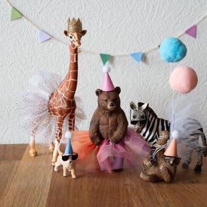 Mini Party Accessoires Zubehör Schleich Tiere I Party Tiere I Partyhut I Tütü I Brille I Party Deko I Party Set I Taufe Babyparty Geburtstag
