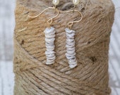 Keishe Pearls Stacked Earrings | Ocean Gifts | Wedding Jewelry | Bridesmaid Earrings | Beach Wedding | Bridal Jewelry | Dainty Dangles