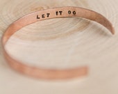 Custom thin Copper Cuff | Handmade Cuff | Custom Hammered | Statement Cuffs | Words to Live By | Daily Reminders | Personalized Gifts