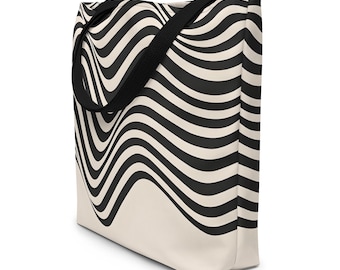 Bauhaus Waves B&W Design Tote bag LARGE