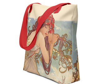 Nouveau Girl Fine Art Print Tote bag MEDIUM