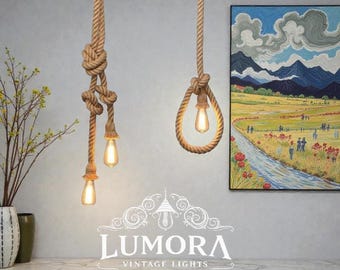 Vintage Ceiling Pendant Light Industrial Loft Hemp Rope E27 Holder Retro Lamp