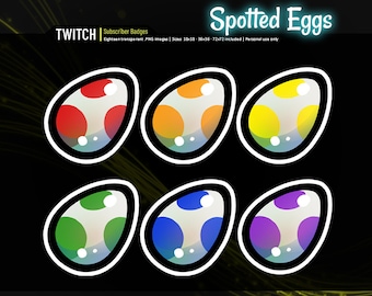 Twitch Badges | Spotted Egg | Twitch Loyalty | Cute and Easy