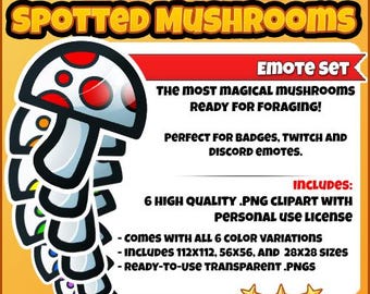 Twitch Badges | Magic Mushroom | Twitch Loyalty | Cute and Easy