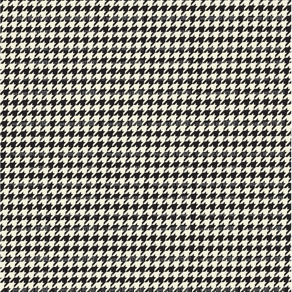 Full Sheet (8.5 x 11 inches) . Ivory and Black Houndstooth . Printable Sheet 151