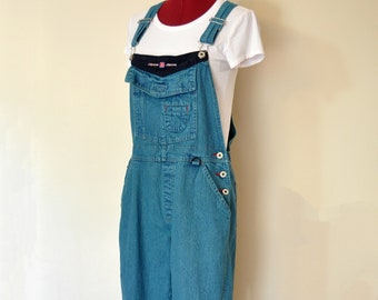 teal overall dress